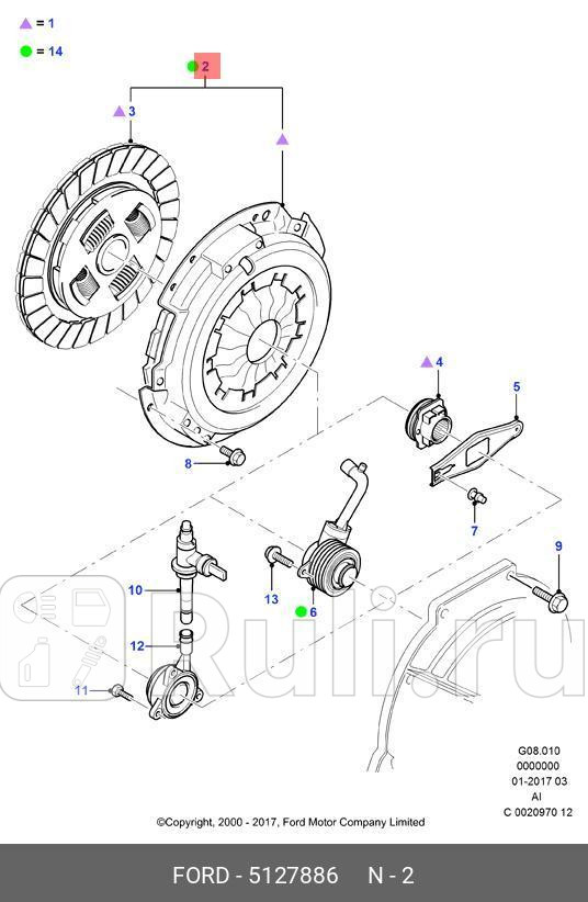 СЦЕПЛЕНИЕ FORD TRANSIT 00-06 24 D КОМПЛЕКТ OE FORD 5127886 0₽
