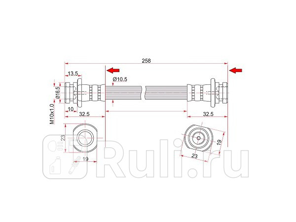 Шланг тормозной задний Таиланд SUZUKI ESCUDOVITARAXL-7 98-05 LH-RH SAT ST-51560-65D00 500₽