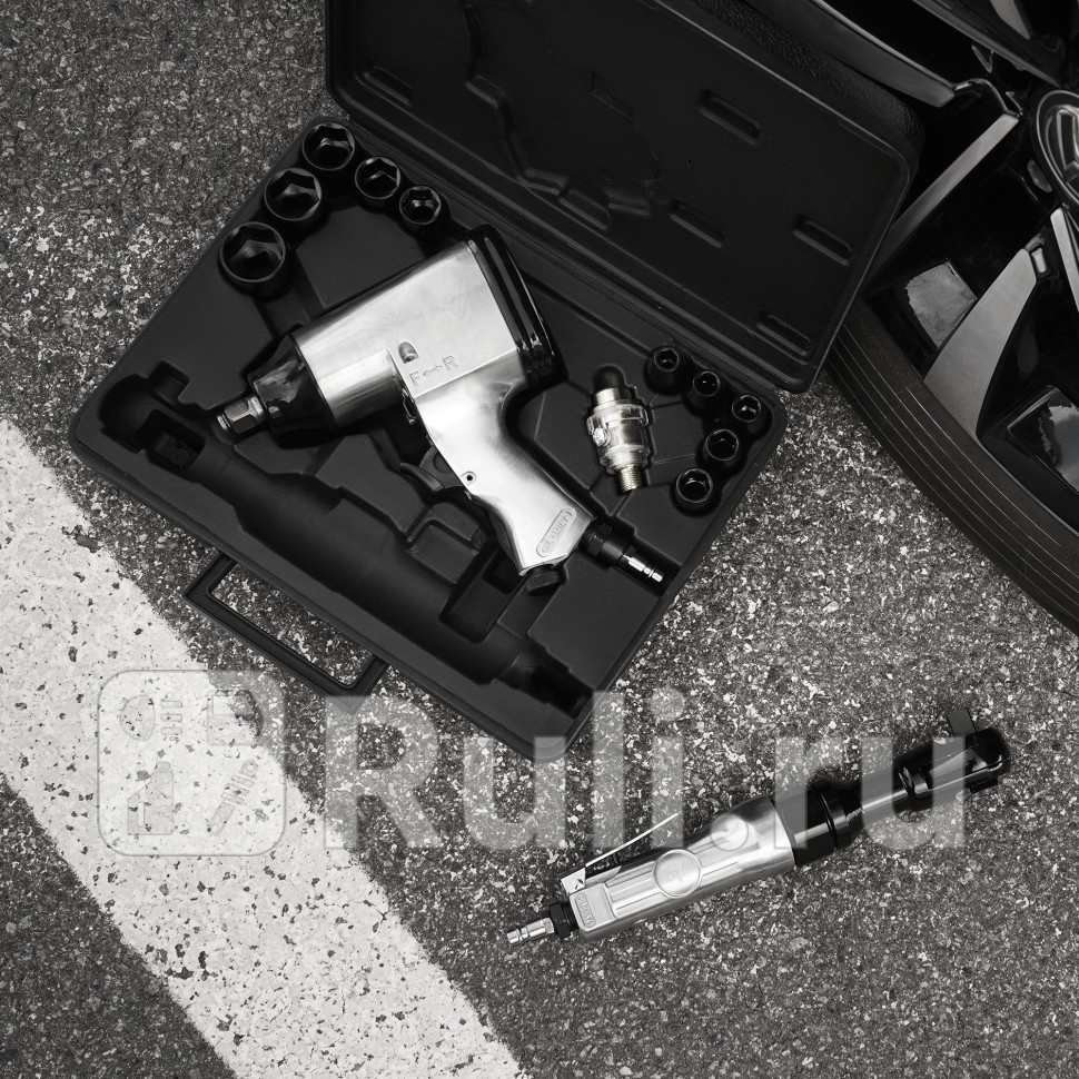 Гайковёрт пневматический 12 330 Нм ударный и трещотка пневм 12 61 Нм с головками 17 пр Airline AIRLINE ATAZ100 10360₽