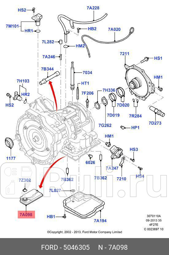 Фильтр АКПП Fiesta 2008-2012C-MAX 2007-2010Focus 2008 FORD 5046305 9090₽