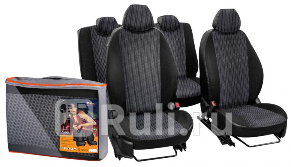 Чехлы для Renault Kaptur 16- Лима 13 пред заднспин 13 жаккард-кожзам черн AIRLINE ACCSL27 6210₽