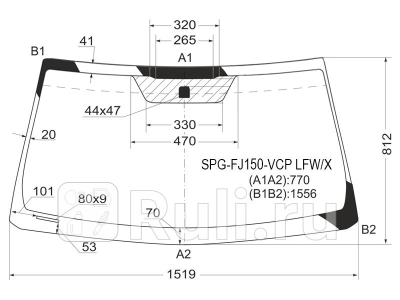 Лобовое стекло для 2009-2013 SAT SPG-FJ150-VCP LFWX 7770₽