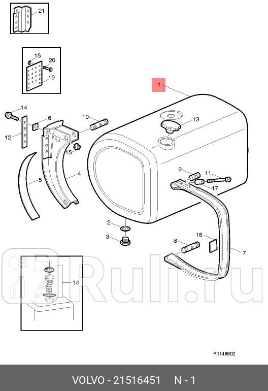 ТОПЛИВНЫЙ БАК 1021610025071600543790 VOLVO 21516451 0₽