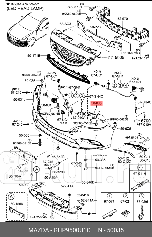 Кронштейн бампера переднего левый для mazda6 gjgl MAZDA GHP9500U1C 710₽