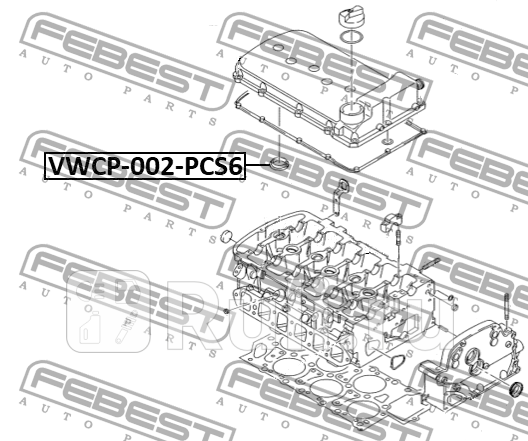 ПРОКЛАДКА СВЕЧНОГО КОЛОДЦА FEBEST VWCP-002-PCS6 350₽