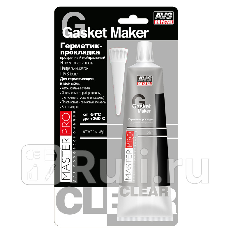Герметик силиконовый AVS Master Pro прозрачный 85 гр AVS A40277S 280₽