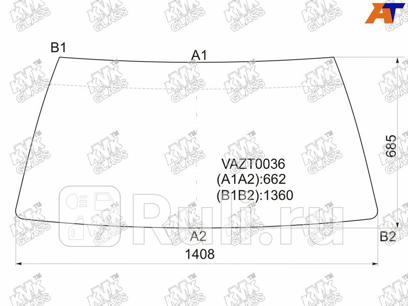 Лобовое стекло для Lada 2113 2004-2013 KMK VAZT0036 4440₽