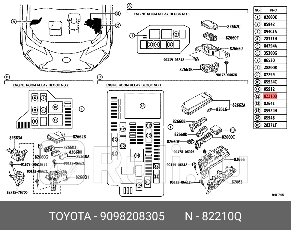 Предохранитель TOYOTA-LEXUS 90982-08305 860₽