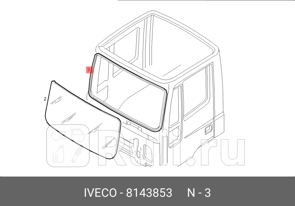 уплотнитель лобового стекла IVECO STRALIS IVECO 8143853 0₽