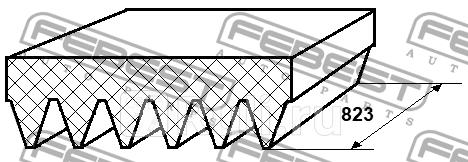 Ремень поликлиновой LADA KALINA II 21922194 GRANTA 2190 88128-6L823 FEBEST 88128-6L823 620₽