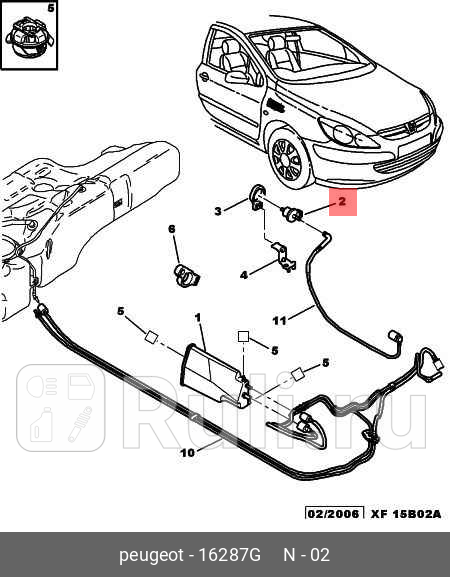 Клапан вентиляции топливного бака PSA 16287G 4590₽