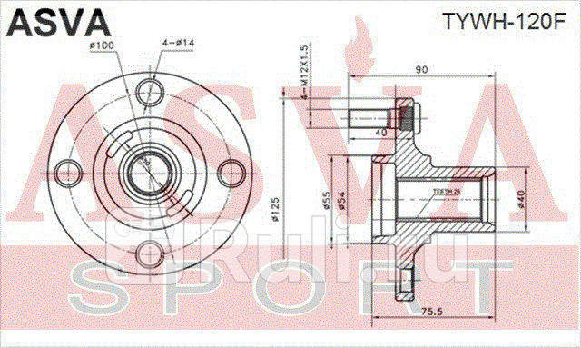 Ступица передняя ASVA TYWH-120F 2730₽