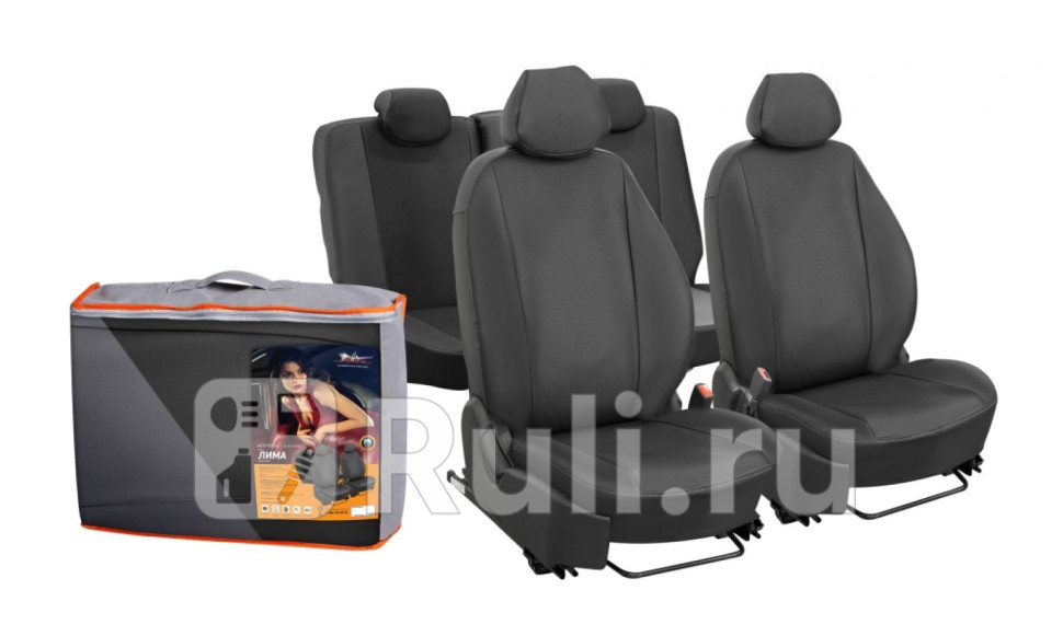 Чехлы для Renault Logan II 14- Лима 12 пред заднспин 13 экокожа перф черн AIRLINE ACCSL12 5720₽