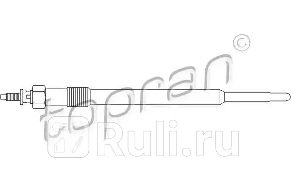 Свеча накала ford transitpeugeot boxercitroen jumper 20-24d 00- HANS PRIES 302 116 055 0₽