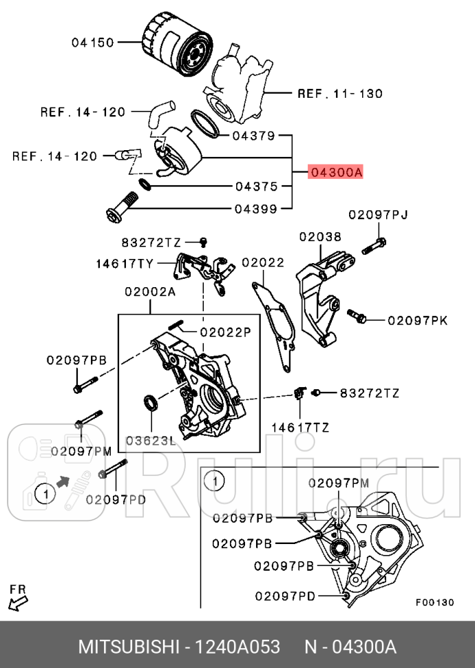 Радиатор масляный двигателя в сборе MITSUBISHI 1240A053 0₽