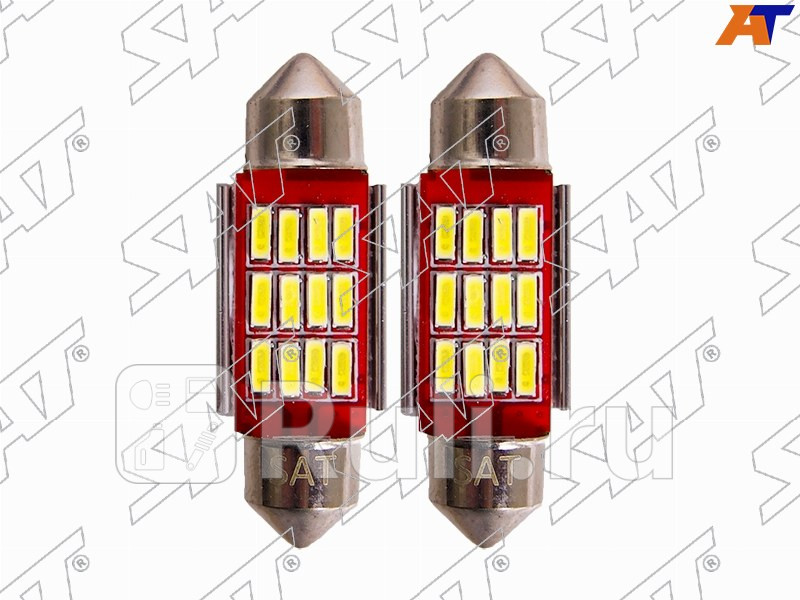 Лампа дополнительного освещения 12V C5W 9x36мм Canbus LED Комплект 2 шт SAT ST-175-0076 350₽
