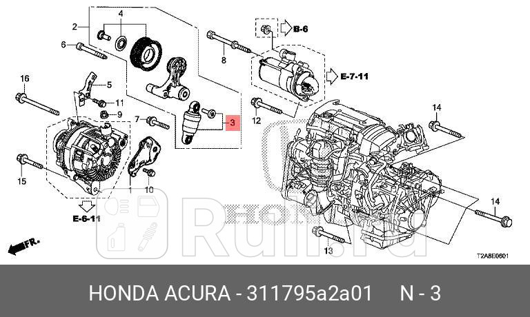 Натяжитель в сборе HONDA 31179-5A2-A01 0₽