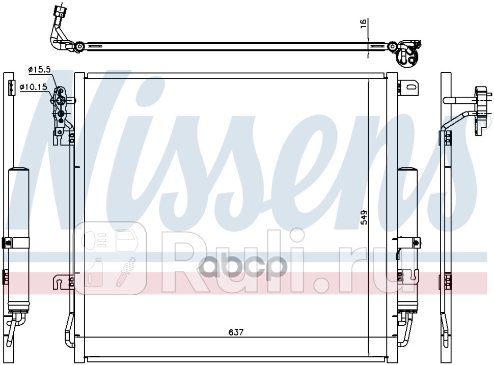 Радиатор кондиционера RANGE ROVER SPORT L320 05- 44 i V8 NISSENS 940485 0₽
