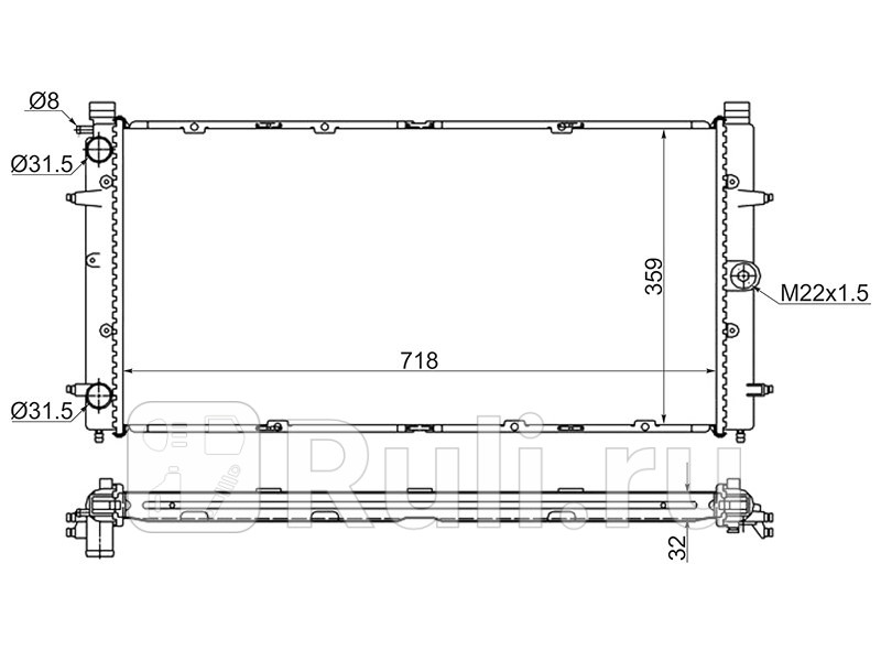 Радиатор охлаждения для Volkswagen Caravelle T4 1991-2003 SAT SG-VW00T4-D 4690₽