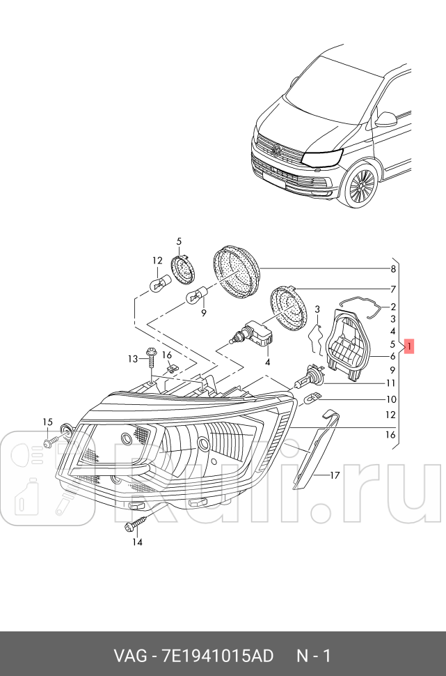 Фары с галогенными лампами NF VAG 7E1941015AD 0₽