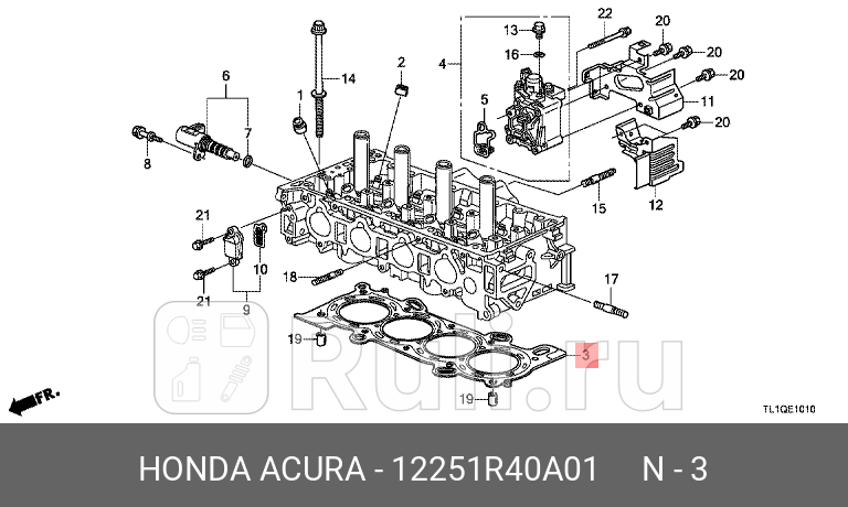 Прокладка головки блока цилиндров HONDA 12251-R40-A01 5880₽