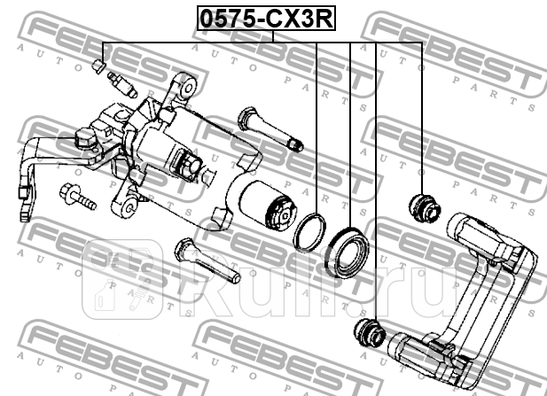 Ремкомплект суппорта тормозного задн MAZDA CX-3 2015-2018 0575-CX3R FEBEST 0575-CX3R 880₽