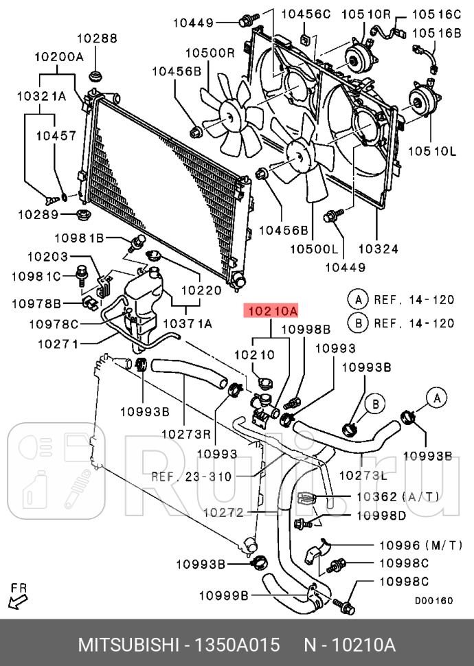 Крышка радиатора в сборе с тройником mitsubishi 1350a015 1350a015 MITSUBISHI 1350A015 4140₽