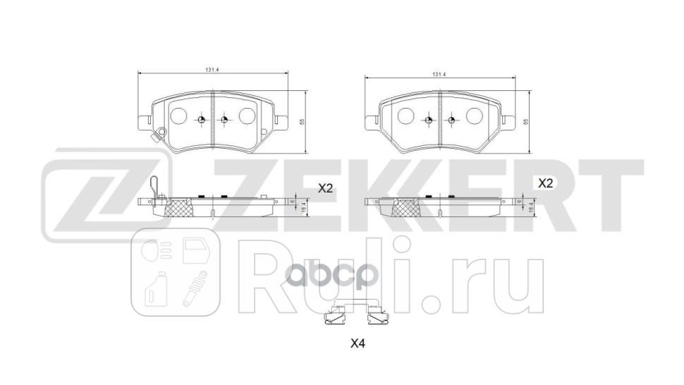 Колодки тормозные дисковые передн Chery Tiggo 8 19- Tiggo 4 Pro 20- Tiggo 3 14- Zekkert bs-1207 0₽