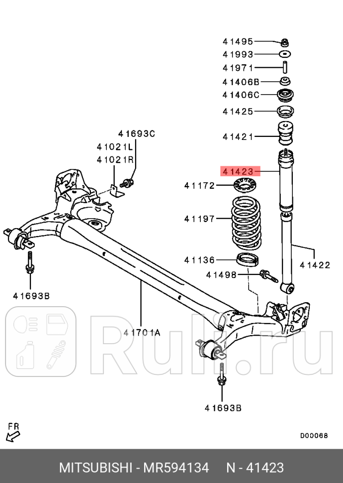 Пыльник амортизатора MITSUBISHI MR594134 680₽