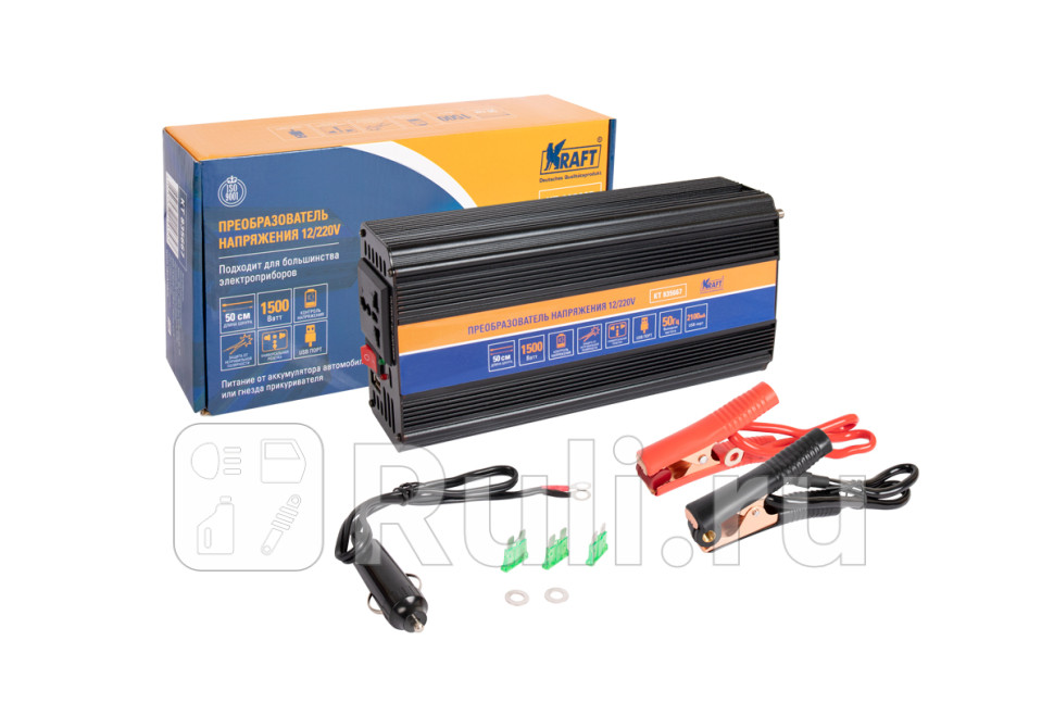 Инвертор автомобильный 12220V 1500W Kraft KRAFT KT 835667 11190₽