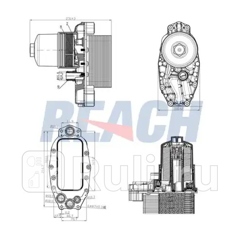 Радиатор масляный LAND ROVER DISCOVERY 10- REACH 12411013 13000₽