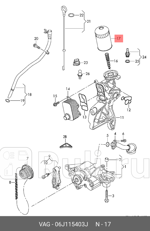 ФИЛЬТР МАСЛЯНЫЙ VAG 06J 115 403 J 0₽