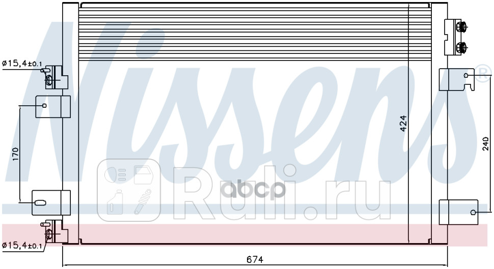 Радиатор кондиционера DODGE AVENGER 07- NISSENS 940151 0₽