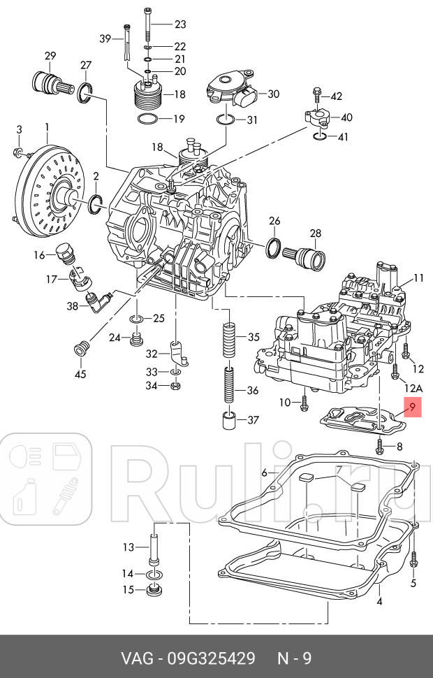 Фильтр АКПП VAG 09G325429 4040₽