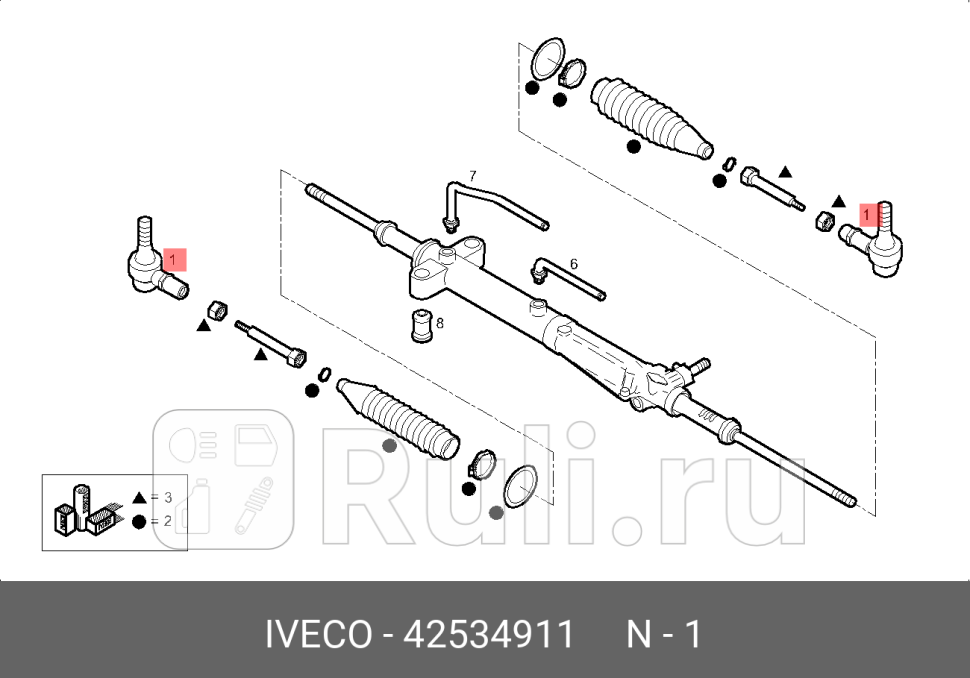 наконечник тяги рулевой2x рейки M16x15IVECO DAILY IVECO 42534911 4760₽