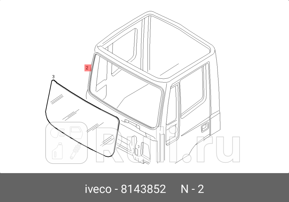 уплотнитель лобового стекларIVECO EuroTechEuroTrakkerTrakCursor IVECO 8143852 0₽