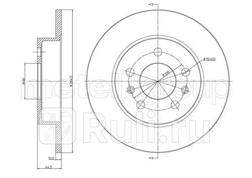 диск тормозной задний Renault Laguna 18-30 92 Metelli 23-0535 0₽