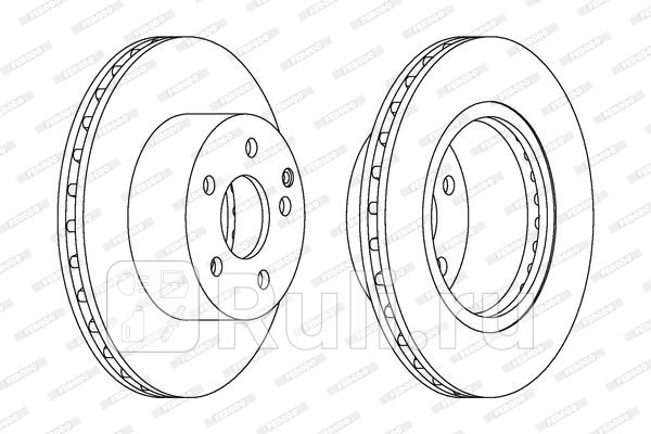 Диск торм передн 288x25 5 отв FERODO DDF1688C 0₽
