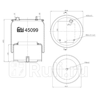 Пневмоподушка в сборе верх Febi 45099 9660₽