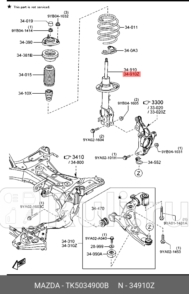 Амортизатор перед MAZDA TK5034900B 0₽
