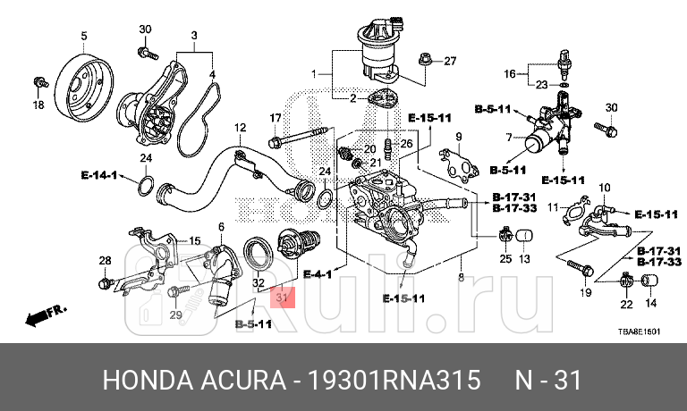 Теpмостат 19301rna315 HONDA 19301RNA315 3530₽