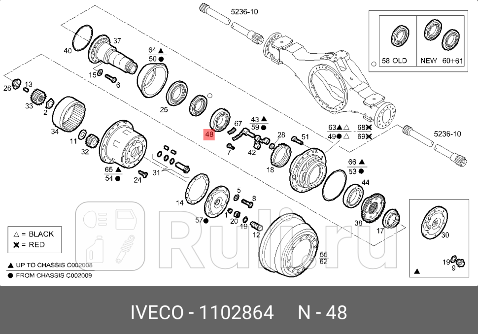 подшипник роликовый ступицы задн30221J2 105x190x39 Iveco 16017019023024020-38 IVECO 1102864 0₽