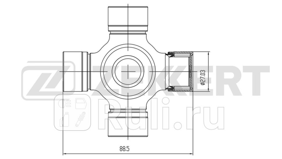 Крестовина карданного вала 27 00x88 00 MB Sprinter 3-t B903 B906 95- Sprinter 45-t B906 06- Zekkert kg-1146 1270₽