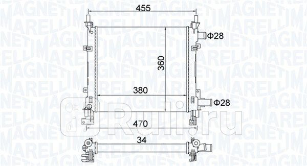 Радиатор 380x363 MAGNETI MARELLI 350213161900 4870₽