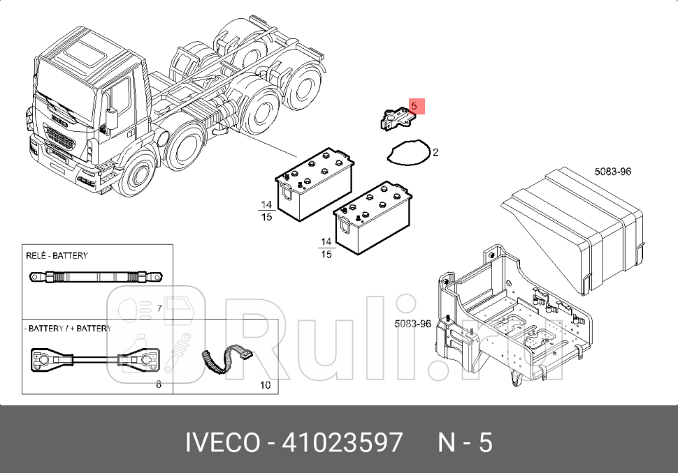 клемма АКБ праваяIVECO IVECO 41023597 2480₽