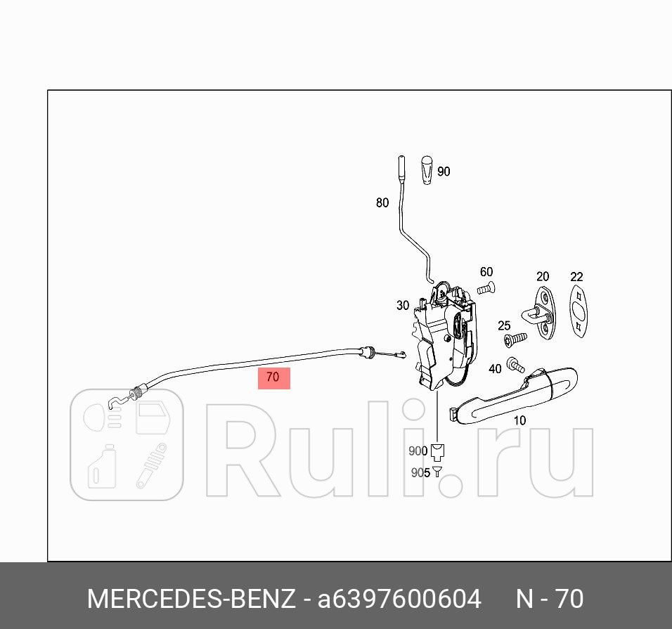 ТРОС ЗАМКА ДВЕРИ MERCEDES 6397600604 0₽