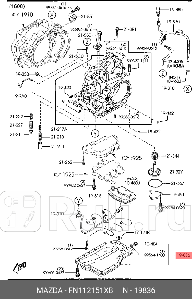 Поддон масляный акпп mazda3 bk MAZDA FN112151XB 4040₽