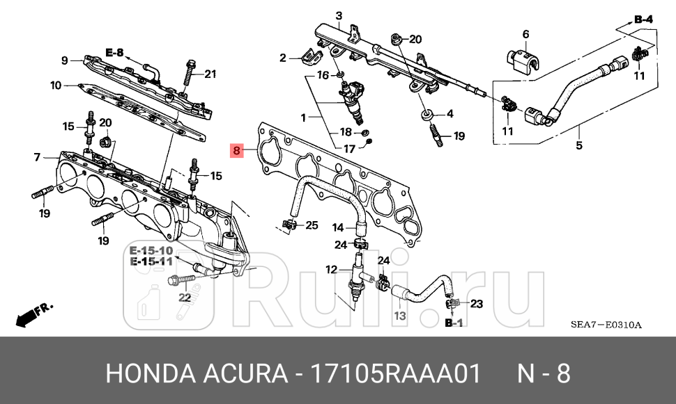 Прокладка впускного коллектора 3 шт HONDA 17105RAAA01 0₽