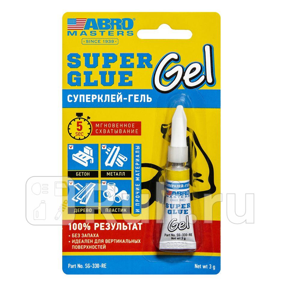 Суперклей гель Abro Masters 3 г ABRO SG-330-R 100₽