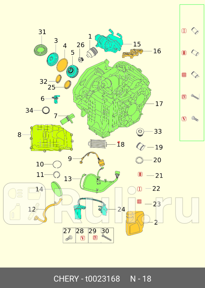 Фильтрующий элемент m36tt1at1dm32tm31tt18 CHERY T0023168 4130₽